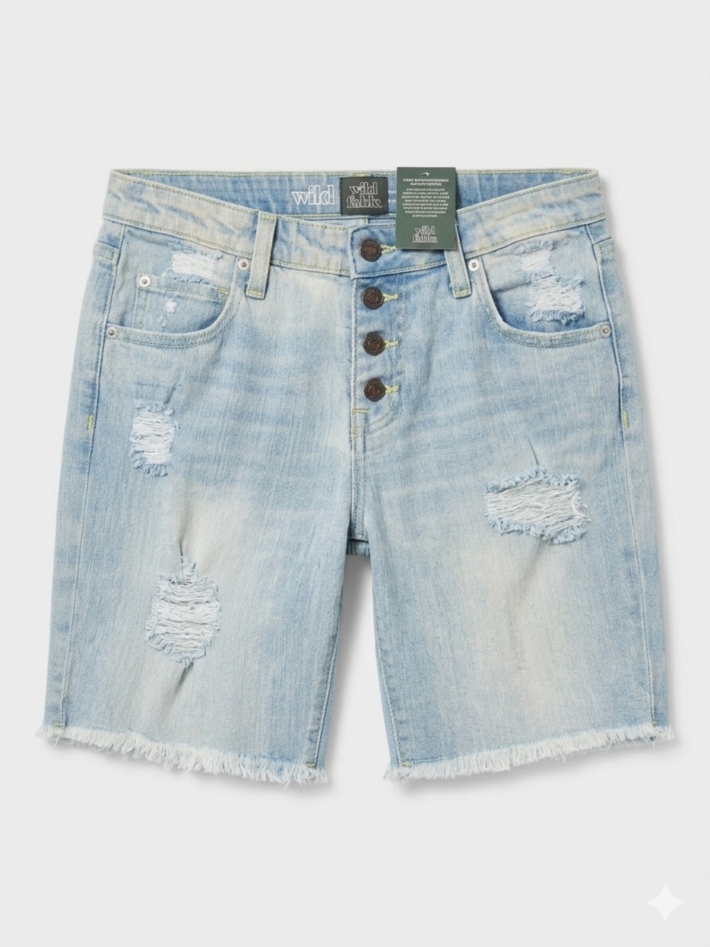 wild fable Light Blue Distressed Denim Men's Shorts